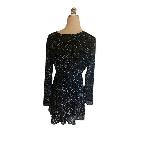 Cotton Candy LA Dress Women's Size Medium Black White Polka Dots Cut Out Tie - Picture 5 of 7